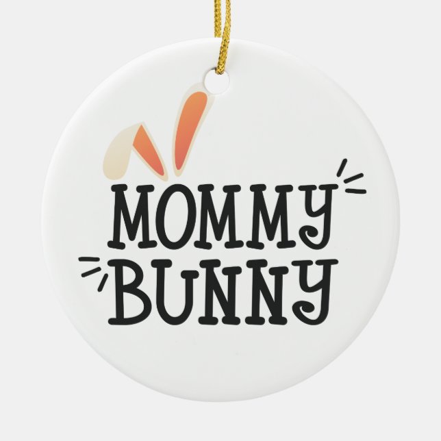 Enkel Mamma Bunny Påsk Typografi | Ornament (Framsidan)