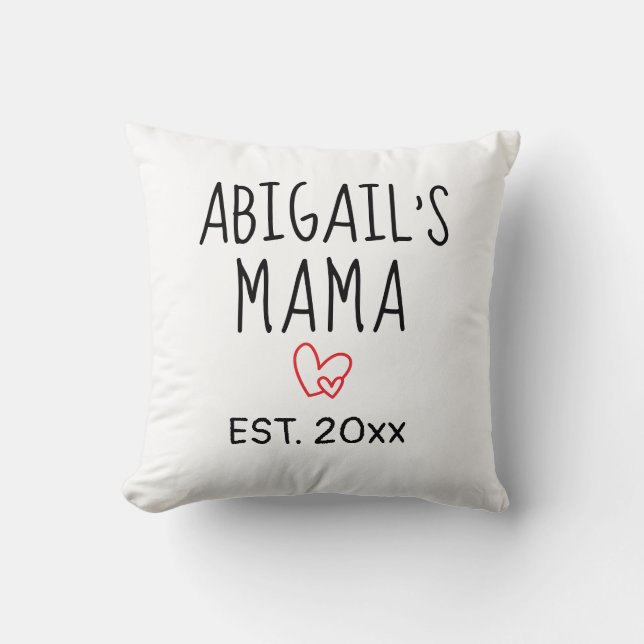 Enkel Mamma med Personlig med barnets Namn Kudde (Framsida)