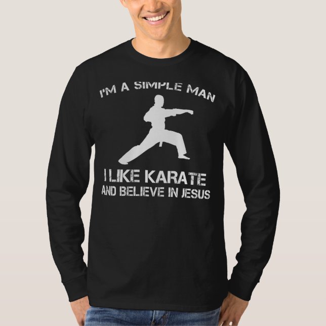 Enkel man: Karate & Jesus Tee (32 tecken) (Framsida)