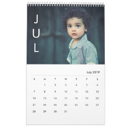 Enkel månads minimalistiskt foto kalender