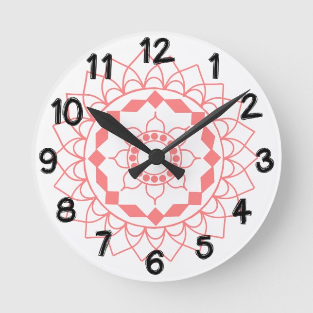 Enkel Mandala Rund Klocka (Framsida)
