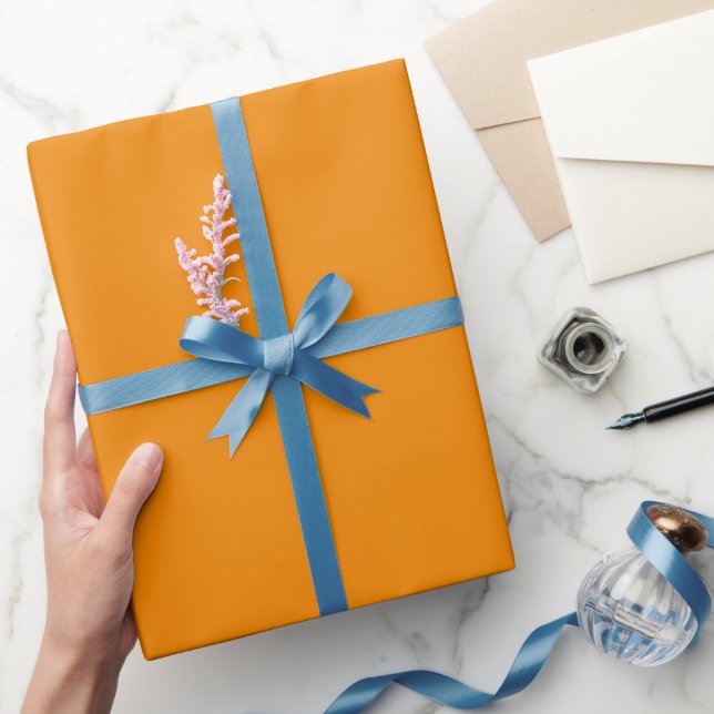 Enkel Mandarin Twist Orange Färgnyans Presentpapper (Gifting)