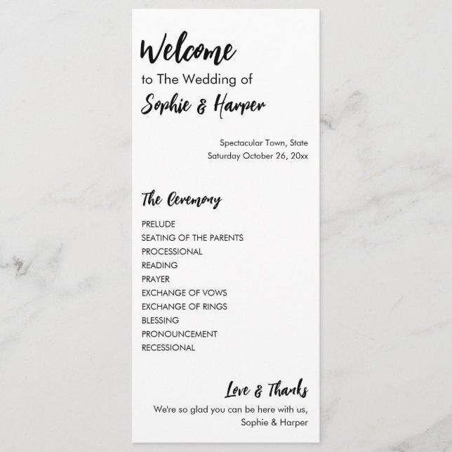 Enkel, mångsidig, Avslappnad, svartvitt Program (Framsida)