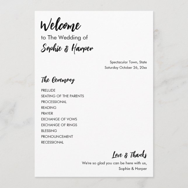 Enkel, mångsidig, modern Avslappnad, svartvitt Program (Framsida)