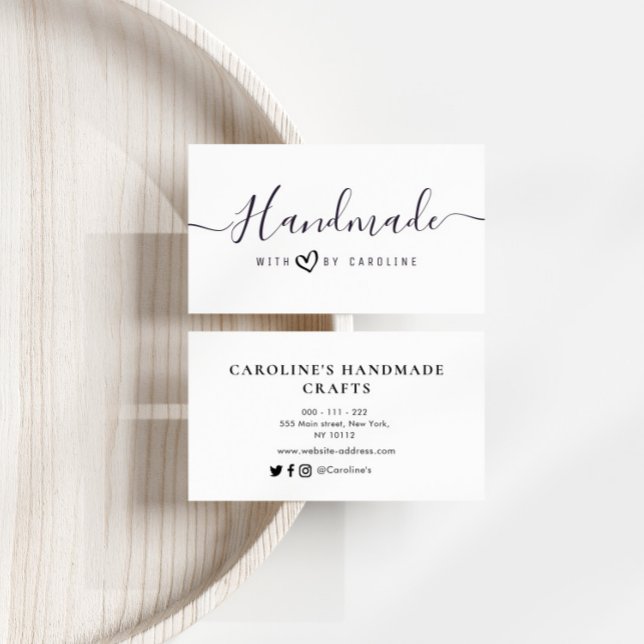 enkel manus Handmade business Visitkort (Skapare uppladdad)