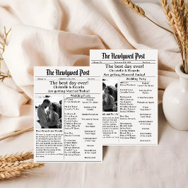 Enkel manustidning bröllop spara datum invi inbjudningar