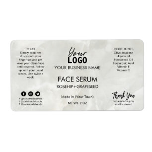 Enkel marble Ansikte Serum-etikett Fraktsedel