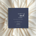 Enkel marin blå modern minimalistisk bröllop inbjudningar<br><div class="desc">Enkel marin blå minimalistisk modern design.</div>