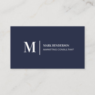 Enkel marin blå modern, minimalistisk visitkort