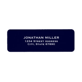 Enkel marin blå och vit Returadress Returadress Etikett