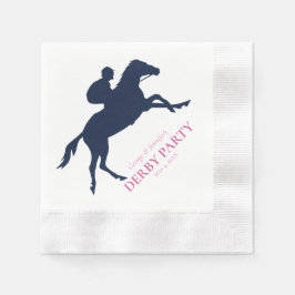 Enkel marin blå Tävling-häst Silhouette Personaliz Pappersservett