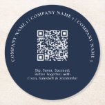 Enkel marin Logotyp QR-kod för säljfrämjande åtgär Underlägg Papper Rund<br><div class="desc">Lägg till märkesinformation i ditt företag med den här personligen papper underlägg. Den här designen innehåller en mall för din logotyp och QR-kod.(*Använda PNG QR-kodfil med genomskinlig bakgrund) Du kan använda den här anpassningsbarnas underlägg för restauranger,  kafé,  pub,  banketter eller händelser. Fler företagsförråd finns på min butik BaraBomStudio.</div>