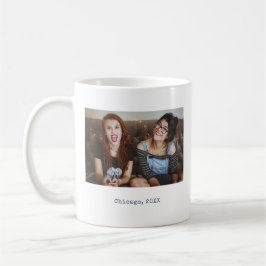 Enkel marin minimalistisk foto-souvenir kaffemugg
