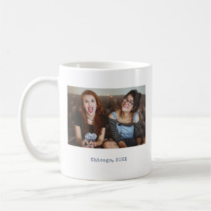 Enkel marin minimalistisk foto-souvenir kaffemugg