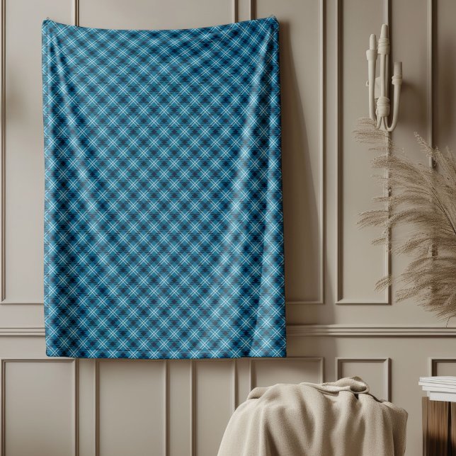 Enkel marin och blå pingsten varje säsong fleecefilt (Simple Navy and Blue Plaid Blanket Every Season)