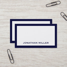 Enkel marin och vit typografi visitkort