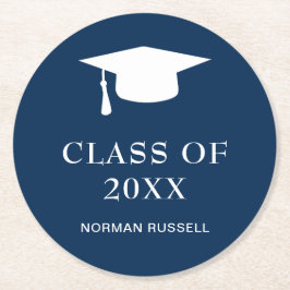 Enkel marin Studentmössa för blå årsklass Underlägg Papper Rund