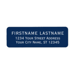 Enkel marin vit Elegant Namn - Returadress Returadress Etikett