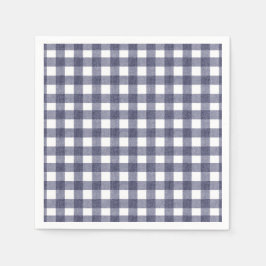 Enkel marinblå gingham pappersservett