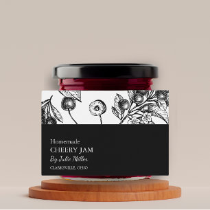 Enkel märkning av Black & White Cherry Sylt Mat Etiketter