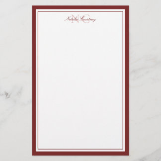 Enkel markör 2 Monogram tjockt och tunt Gräns Brevpapper