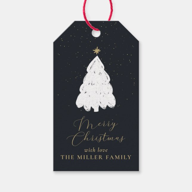 Enkel märkre för gåva från Julgran Presentetikett (Framsidan)