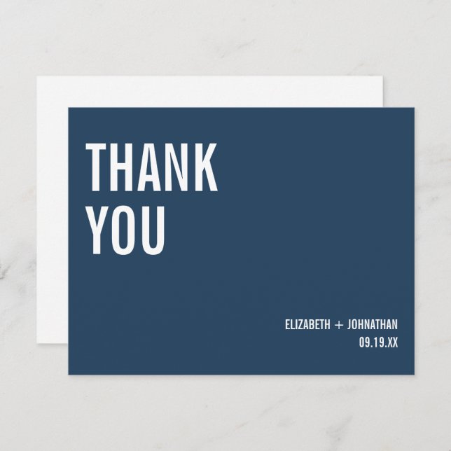 Enkel marktypgrafi Bröllop Tack Kort (Fram/baksida)