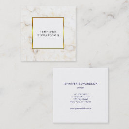 Enkel marmor för elegant guld ram professionell fyrkantigt visitkort