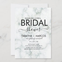 Enkel marmorskript elegant BRUD Shower  Inbjudningar