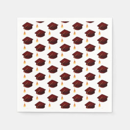 Enkel Maroon Studentmössa Mönster Pappersservett