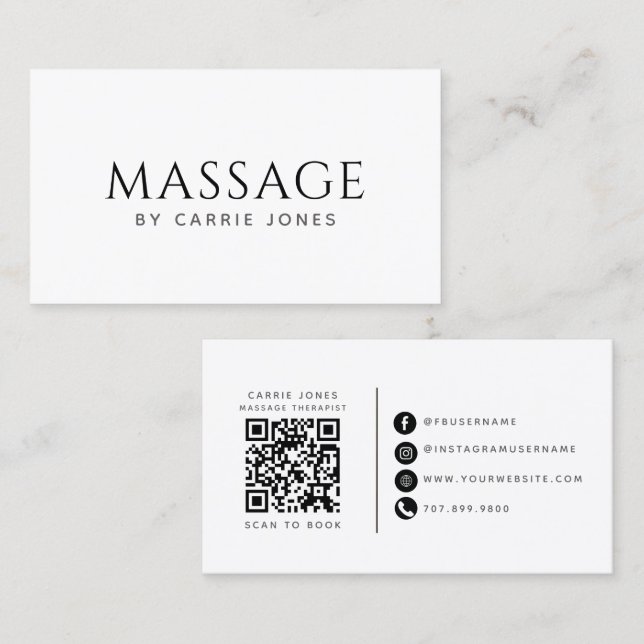Enkel massageterapeut  visitkort (Fram/baksida)