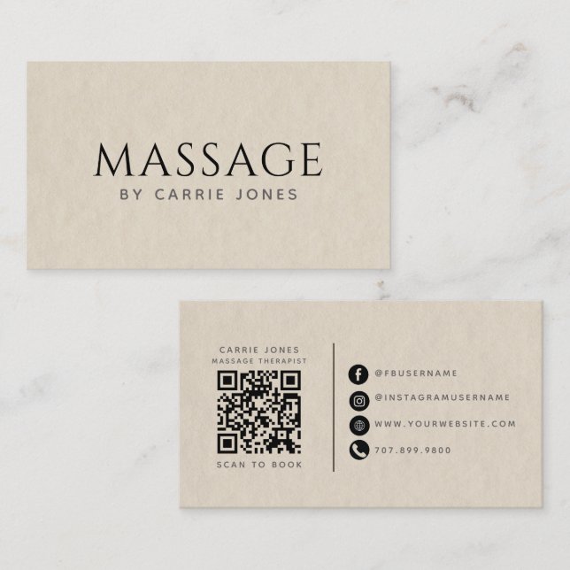 Enkel massageterapeut  visitkort (Fram/baksida)