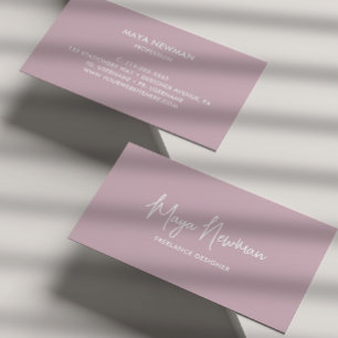 ENKEL MAUVE PASTEL NAMNTECKNING NAMN PROFESSIONELL VISITKORT