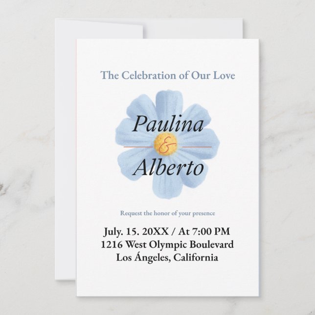 Enkel med en snygg blomsterinbjudan inbjudningar (Framsida)