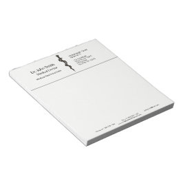 Enkel medicinsk asclepius Black White-Professionel Anteckningsblock