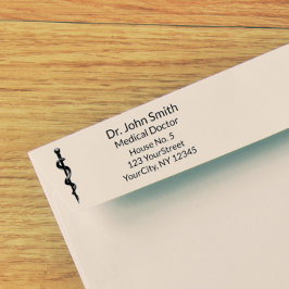 Enkel medicinsk asclepius Caduceus Black White Självfärgande Stämpel