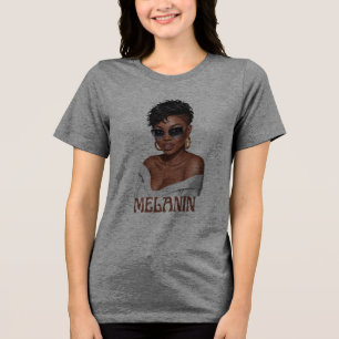 Enkel melaninmodern kvinnlig svart historia t shirt