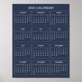 Enkel men elegant 2025-kalender | Affisch