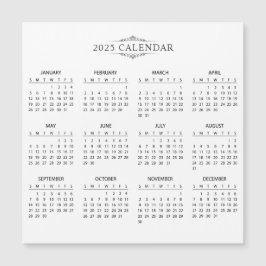 Enkel men elegant 2025-kalender | Magnetkort