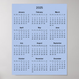 Enkel men elegant 2025-kalender | poster