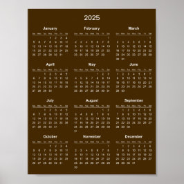 Enkel men elegant 2025-kalender | poster