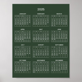 Enkel men elegant 2025-kalender | poster