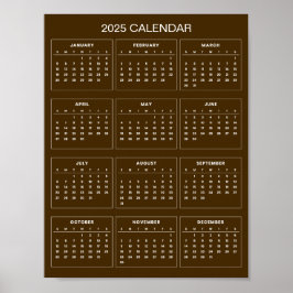 Enkel men elegant 2025-kalender | poster