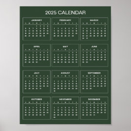 Enkel men elegant 2025-kalender | poster