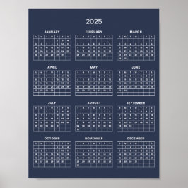 Enkel men elegant 2025-kalender | poster