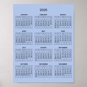 Enkel men elegant 2025 kalender poster