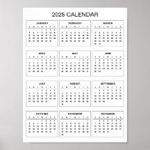 Enkel men elegant 2025-kalender |