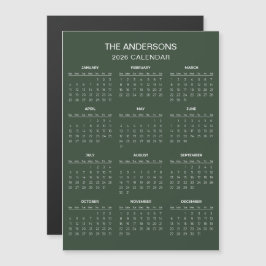Enkel men elegant 2026 kalender | Magnet