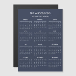 Enkel men elegant 2026-kalender | Magnet