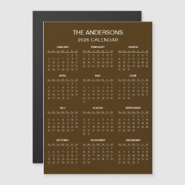 Enkel men elegant 2026-kalender | Magnet